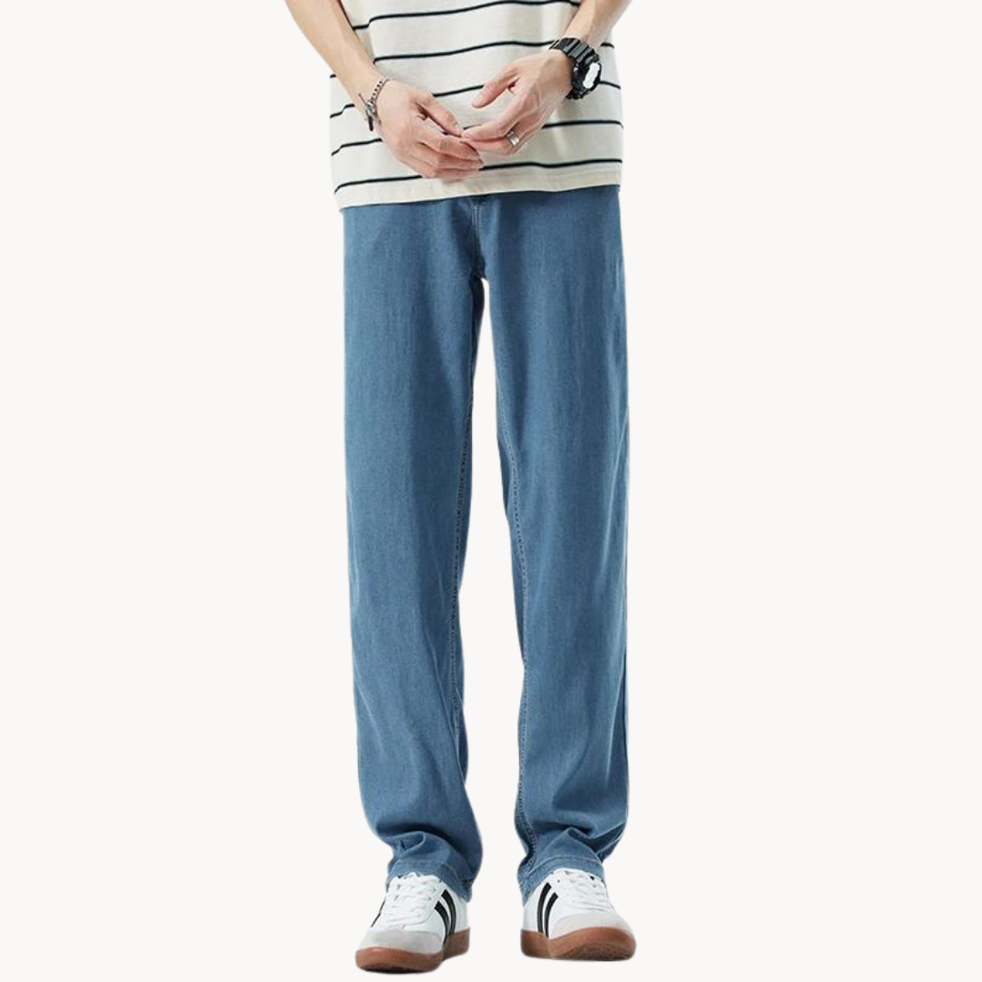 Men's Casual Lyocell Blend Pants | Straight Legs & 5 Pockets