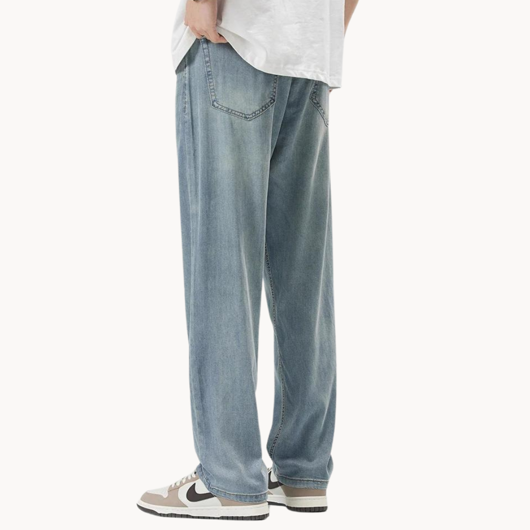 Men's Casual Lyocell Blend Pants | Straight Legs & 5 Pockets