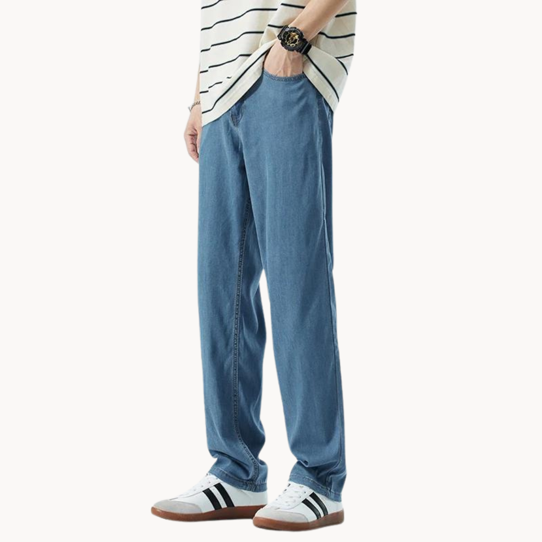 Men's Casual Lyocell Blend Pants | Straight Legs & 5 Pockets