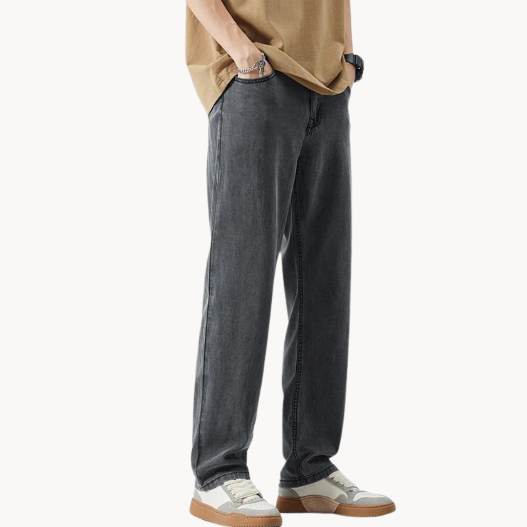 Men's Casual Lyocell Blend Pants | Straight Legs & 5 Pockets