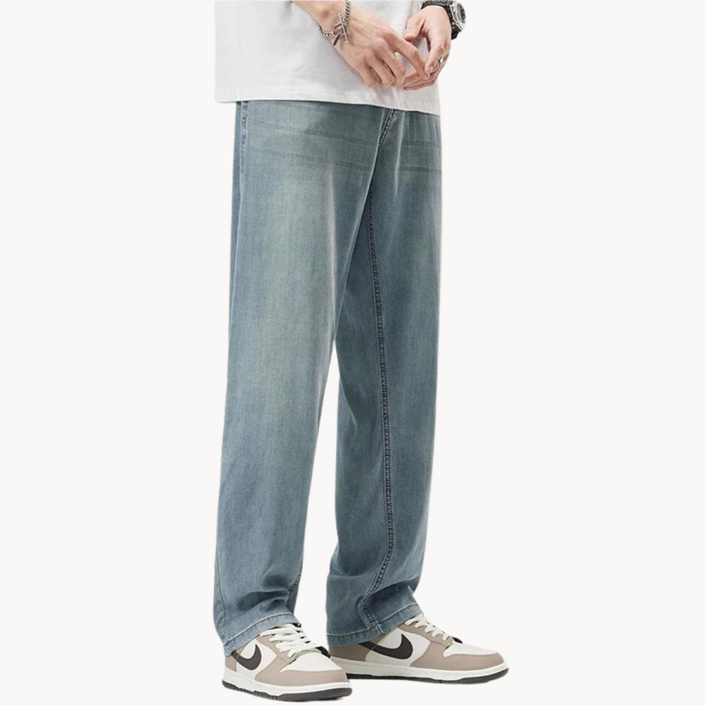 Men's Casual Lyocell Blend Pants | Straight Legs & 5 Pockets