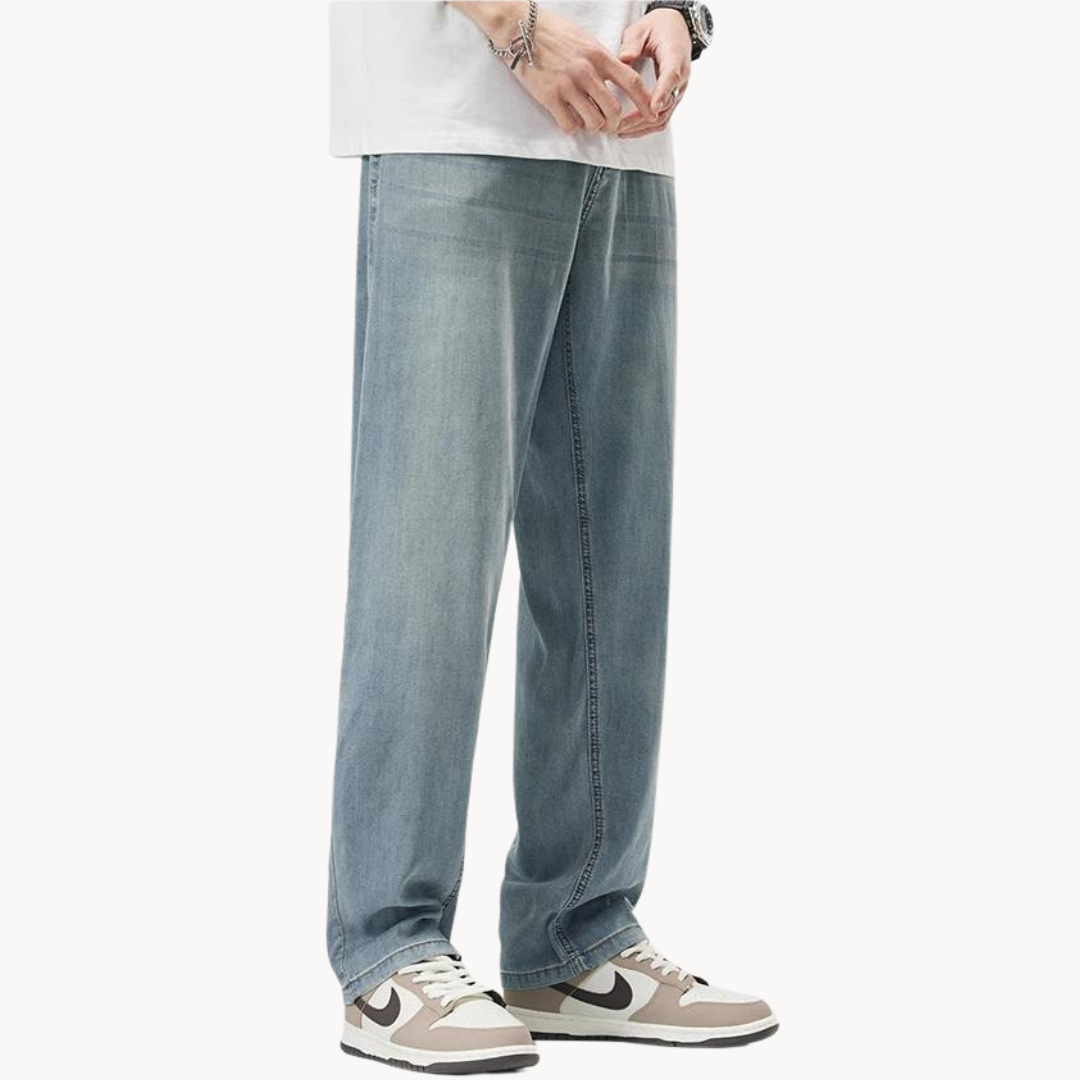 Men's Casual Lyocell Blend Pants | Straight Legs & 5 Pockets