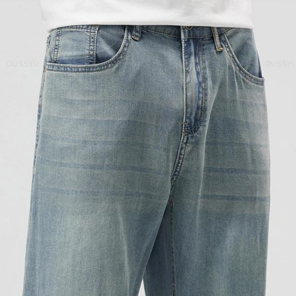 Men's Casual Lyocell Blend Pants | Straight Legs & 5 Pockets