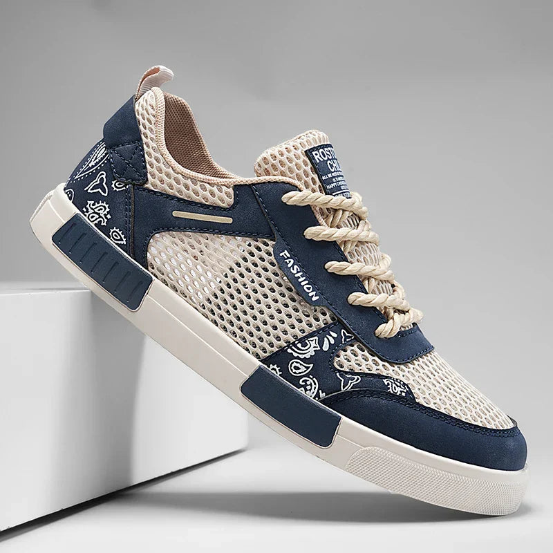 Men's Casual Mesh Sneakers | Lace-Up Closure & Vulcanized Sole