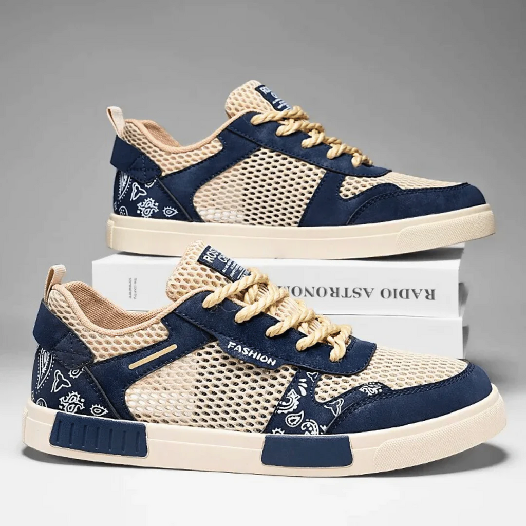 Men's Casual Mesh Sneakers | Lace-Up Closure & Vulcanized Sole