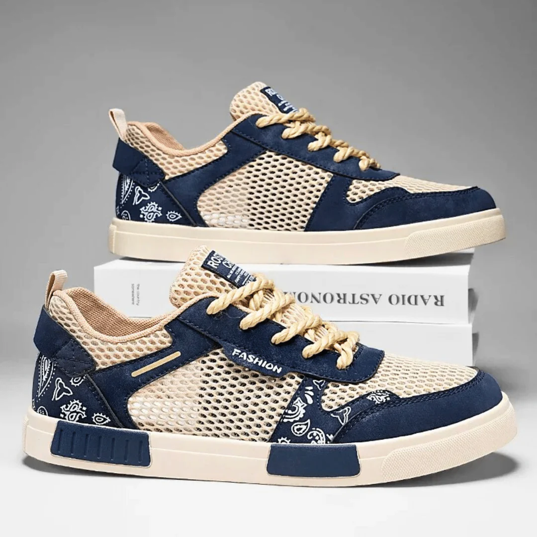 Men's Casual Mesh Sneakers | Lace-Up Closure & Vulcanized Sole