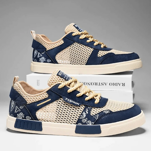 Men's Casual Mesh Sneakers | Lace-Up Closure & Vulcanized Sole