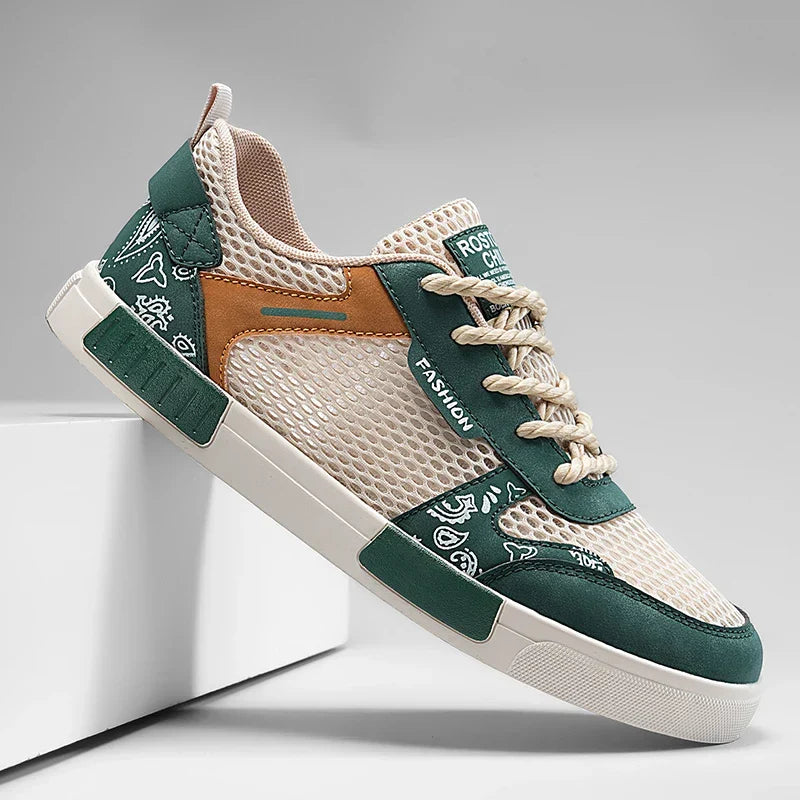 Men's Casual Mesh Sneakers | Lace-Up Closure & Vulcanized Sole