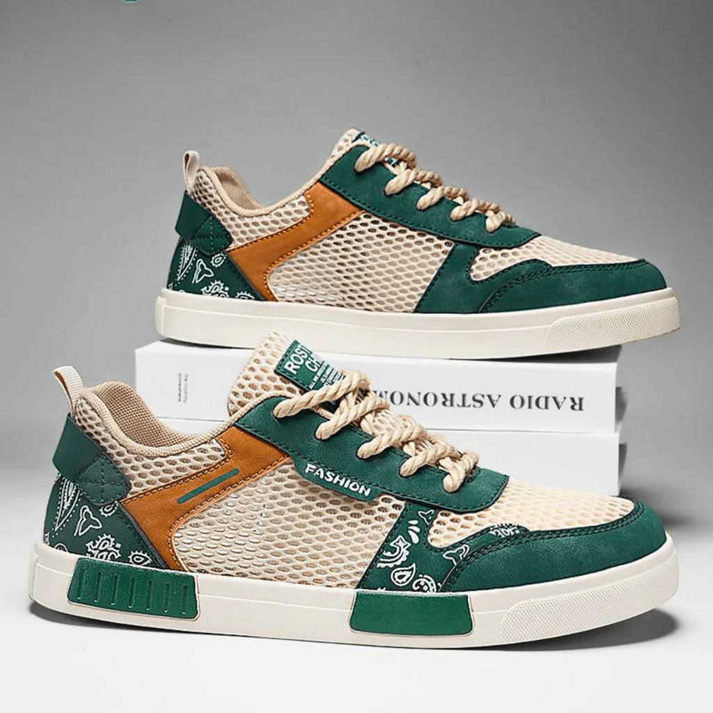 Men's Casual Mesh Sneakers | Lace-Up Closure & Vulcanized Sole