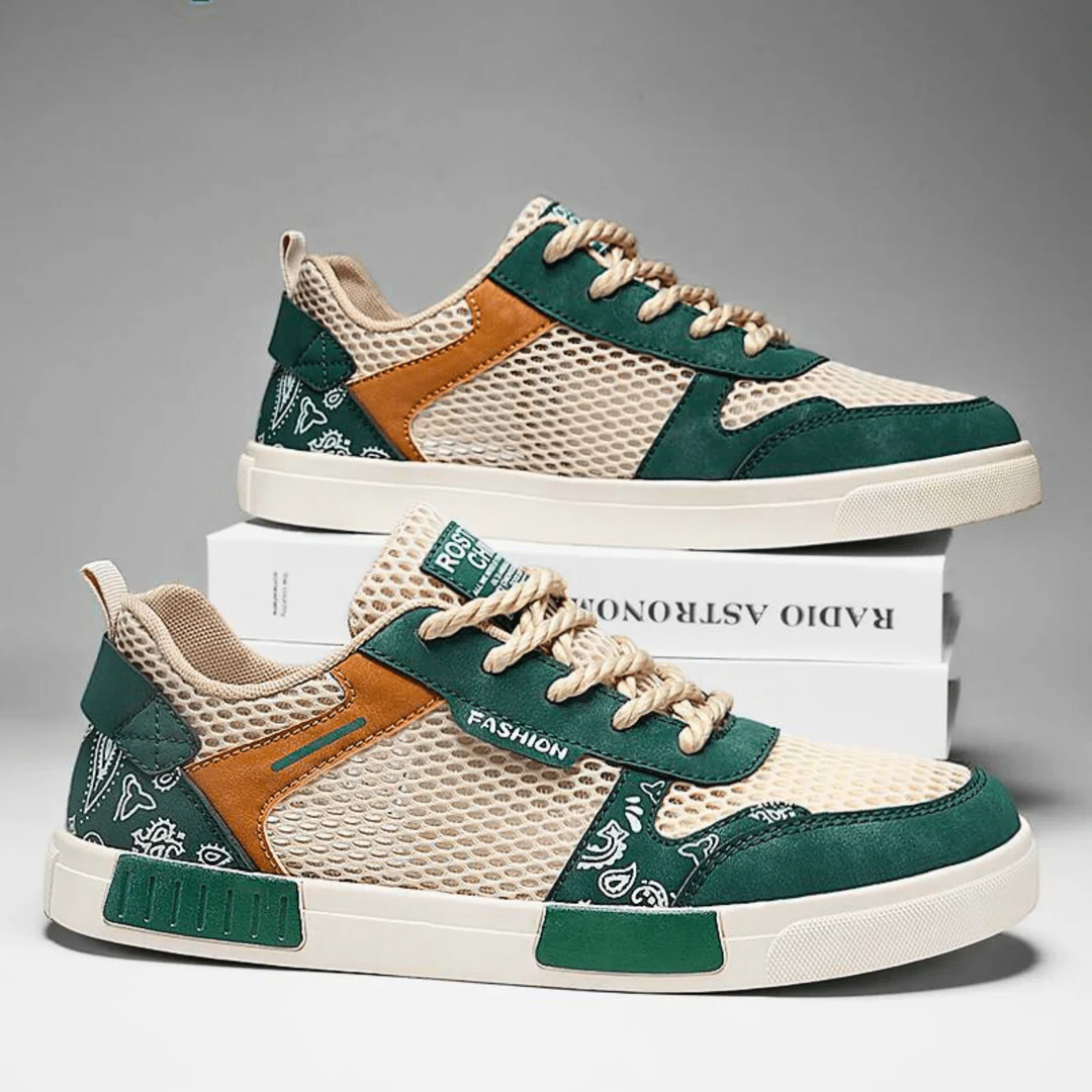 Men's Casual Mesh Sneakers | Lace-Up Closure & Vulcanized Sole