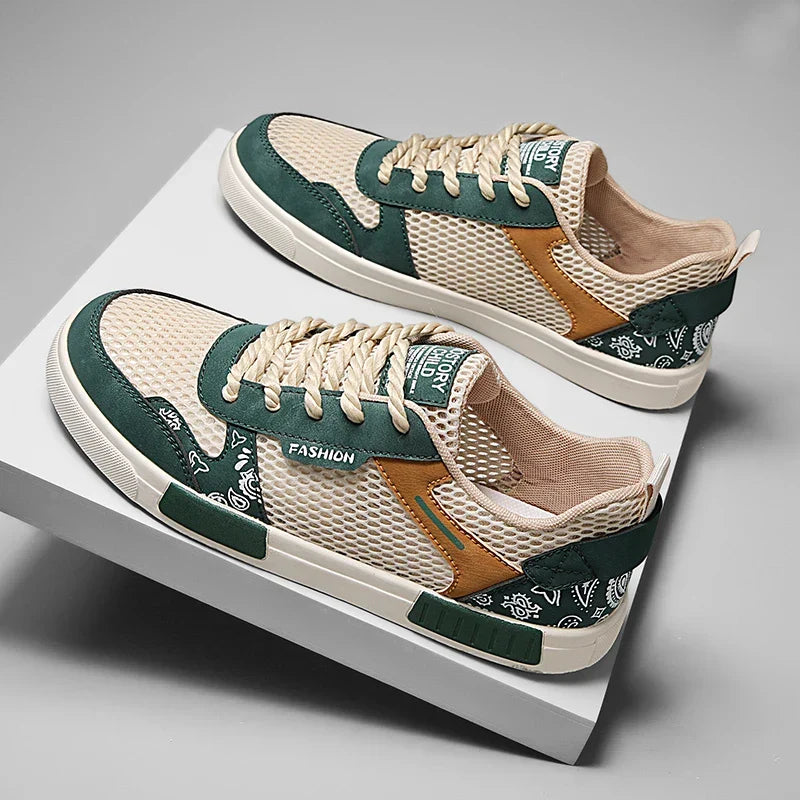 Men's Casual Mesh Sneakers | Lace-Up Closure & Vulcanized Sole