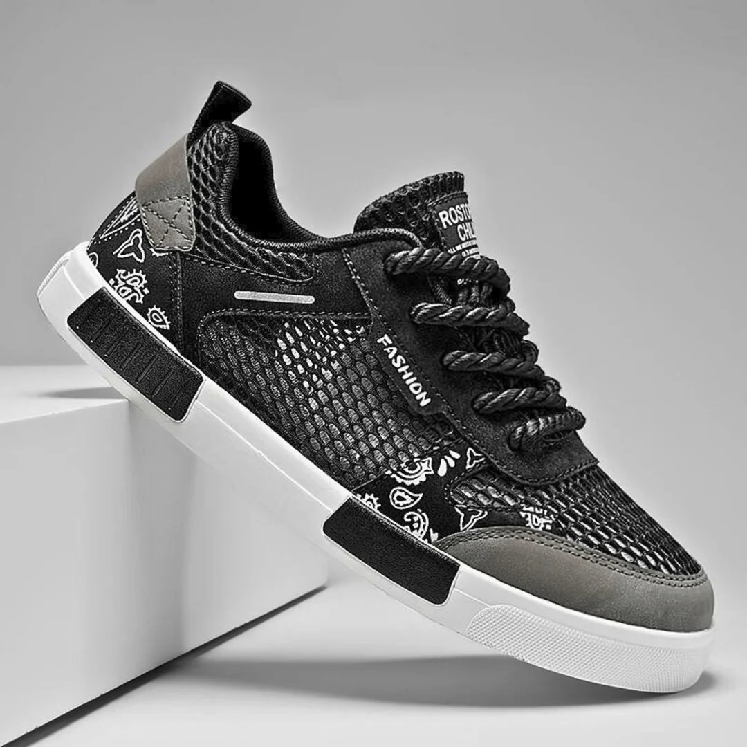 Men's Casual Mesh Sneakers | Lace-Up Closure & Vulcanized Sole