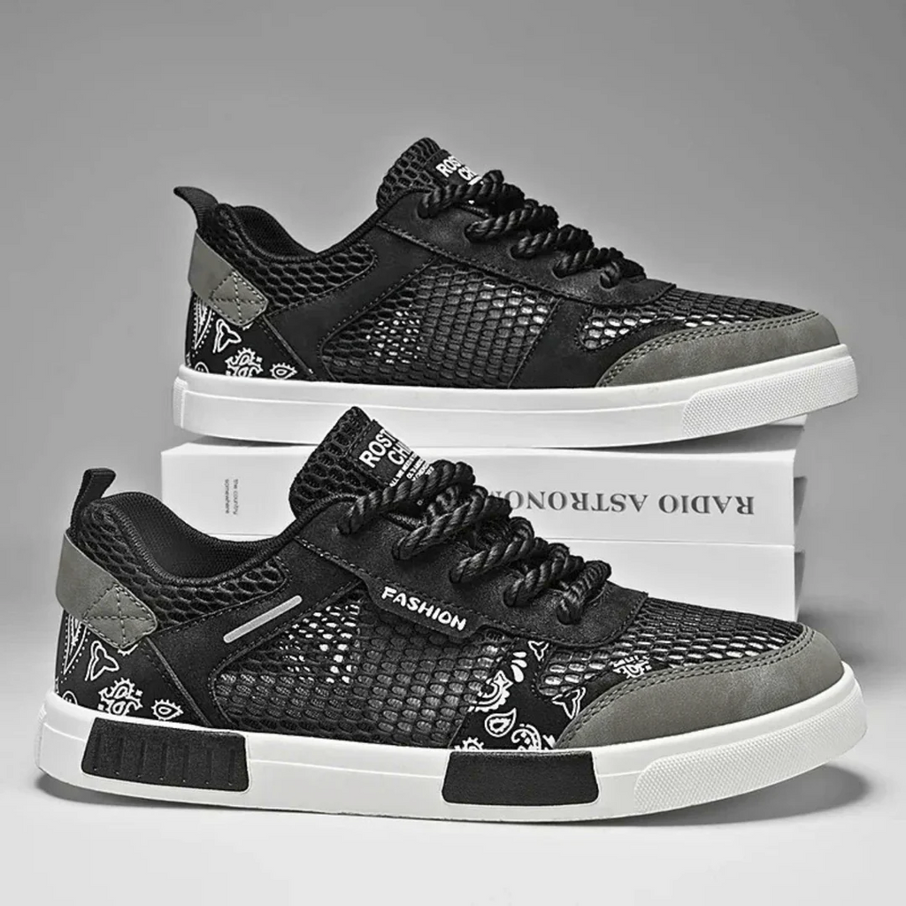 Men's Casual Mesh Sneakers | Lace-Up Closure & Vulcanized Sole