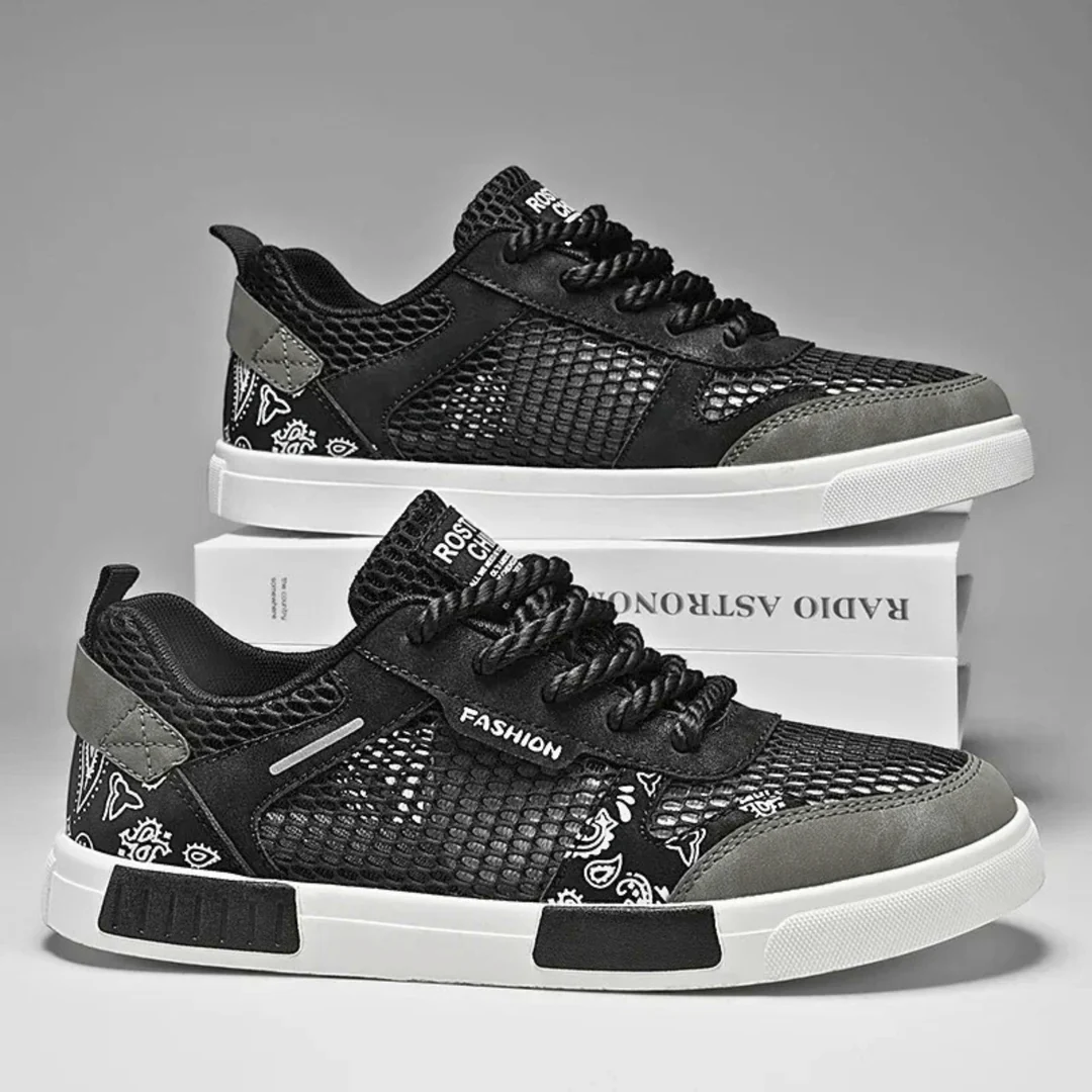 Men's Casual Mesh Sneakers | Lace-Up Closure & Vulcanized Sole