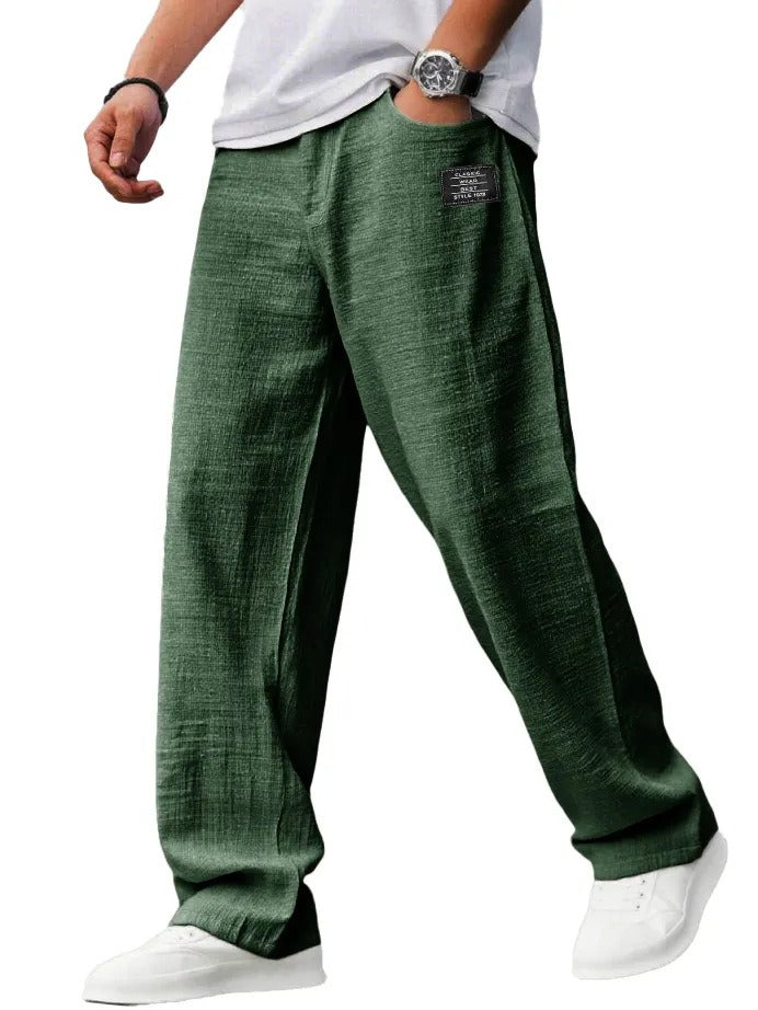 Men's Casual Blend Pants | Drawstring Waist & Wide Leg