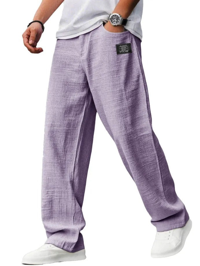 Men's Casual Blend Pants | Drawstring Waist & Wide Leg