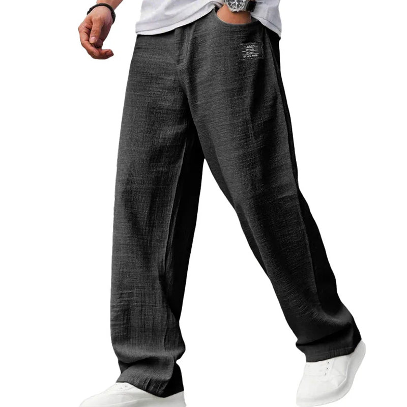 Men's Casual Blend Pants | Drawstring Waist & Wide Leg