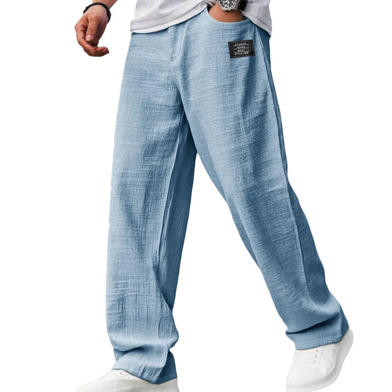 Men's Casual Blend Pants | Drawstring Waist & Wide Leg