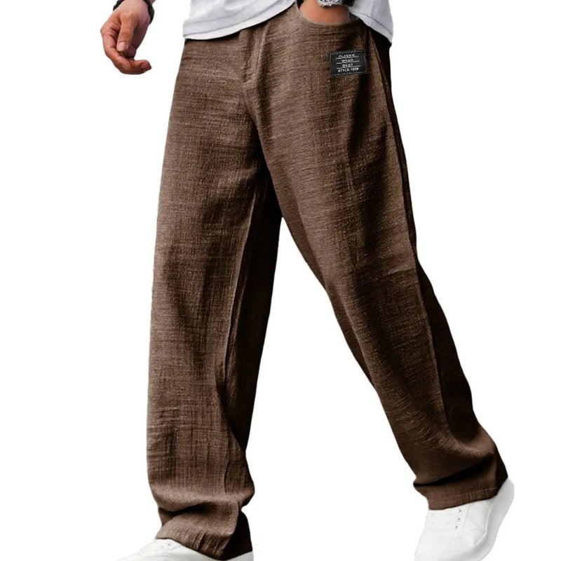 Men's Casual Blend Pants | Drawstring Waist & Wide Leg