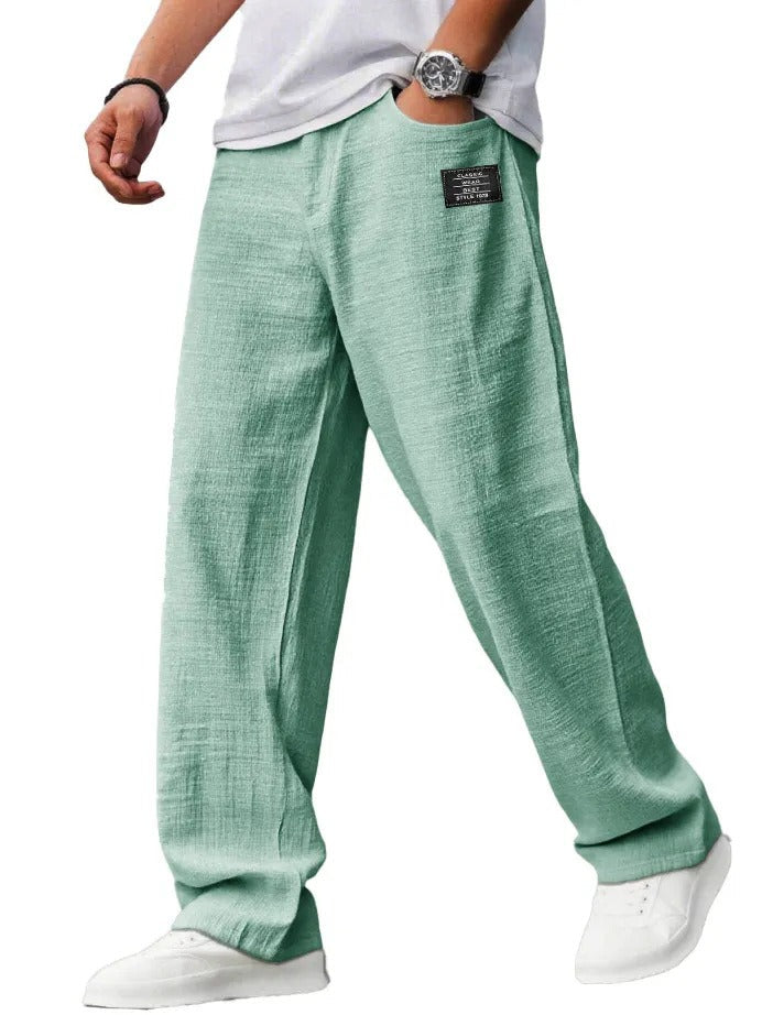Men's Casual Blend Pants | Drawstring Waist & Wide Leg