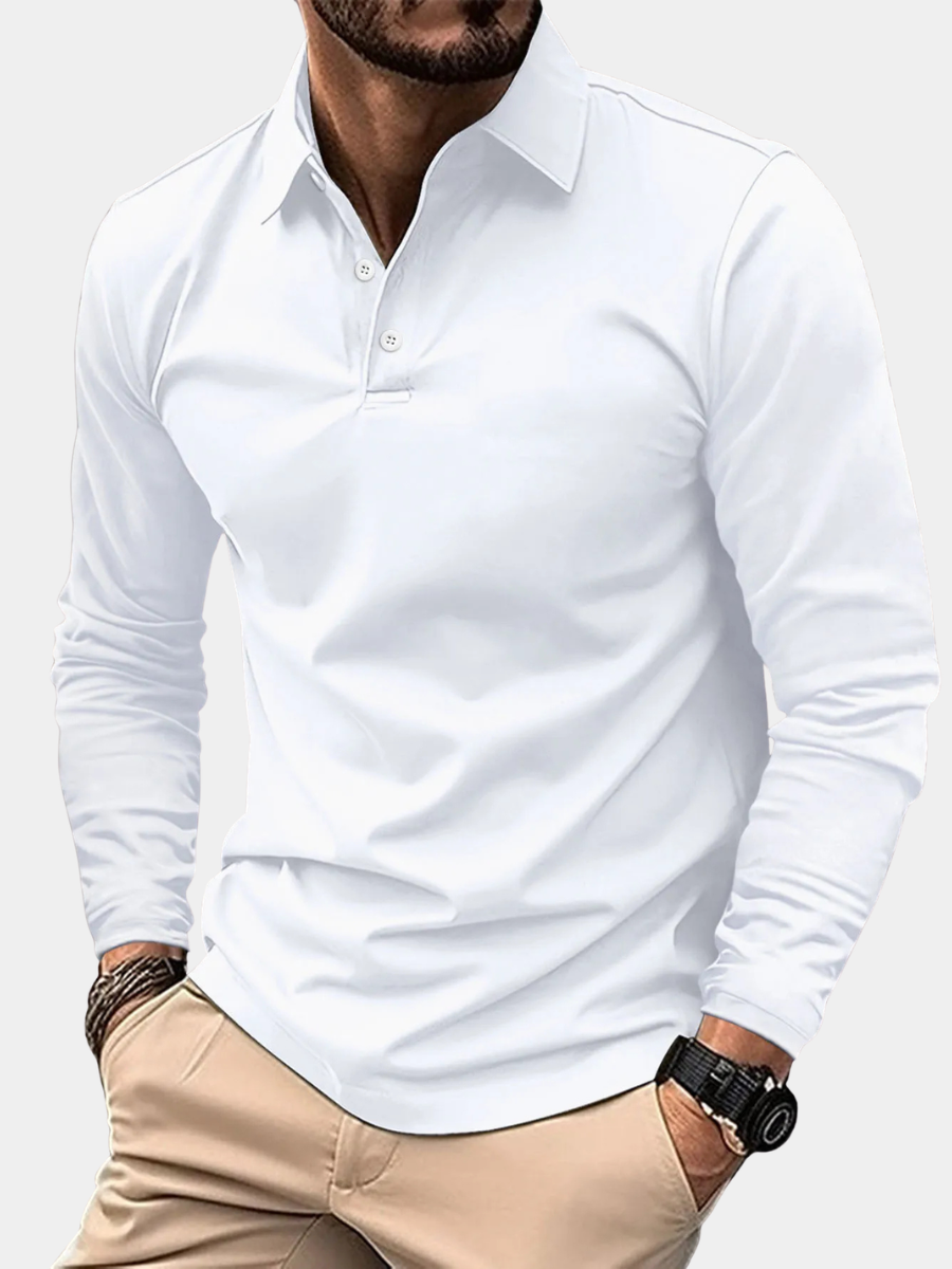 Men's Casual Blend Polo Shirt | Pointed Collar & Button Placket