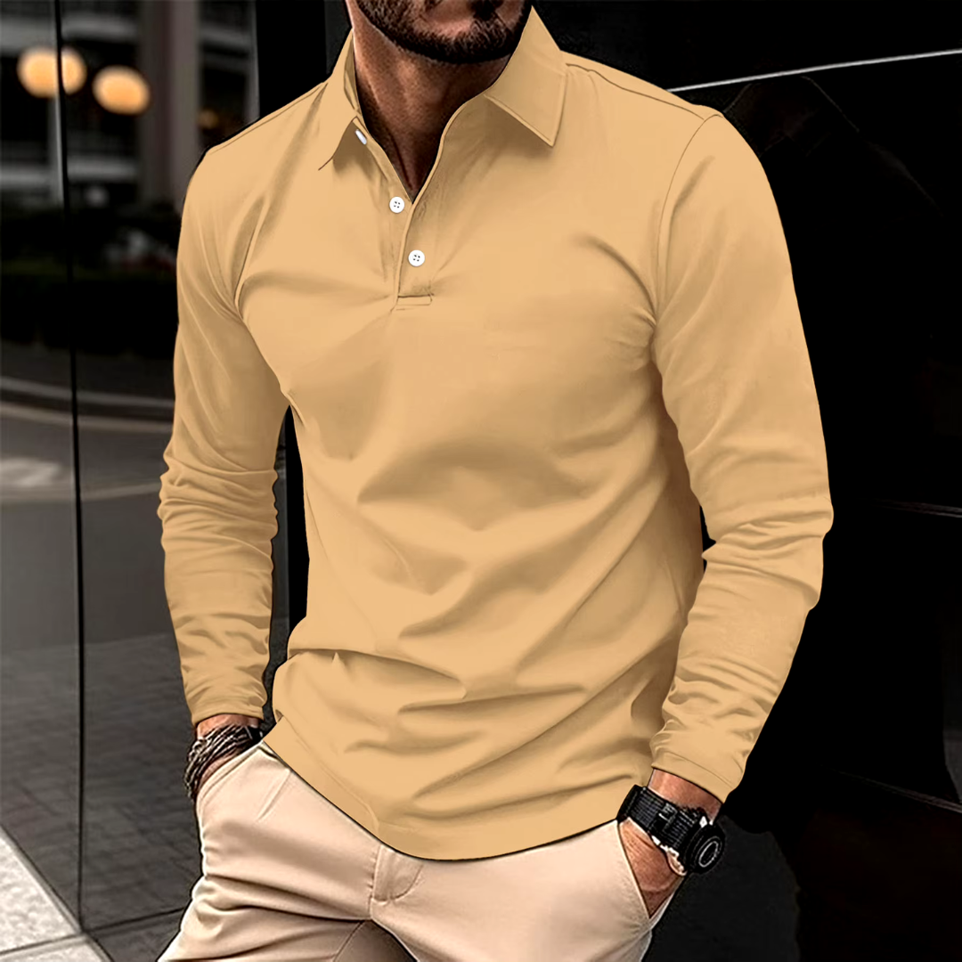 Men's Casual Blend Polo Shirt | Pointed Collar & Button Placket