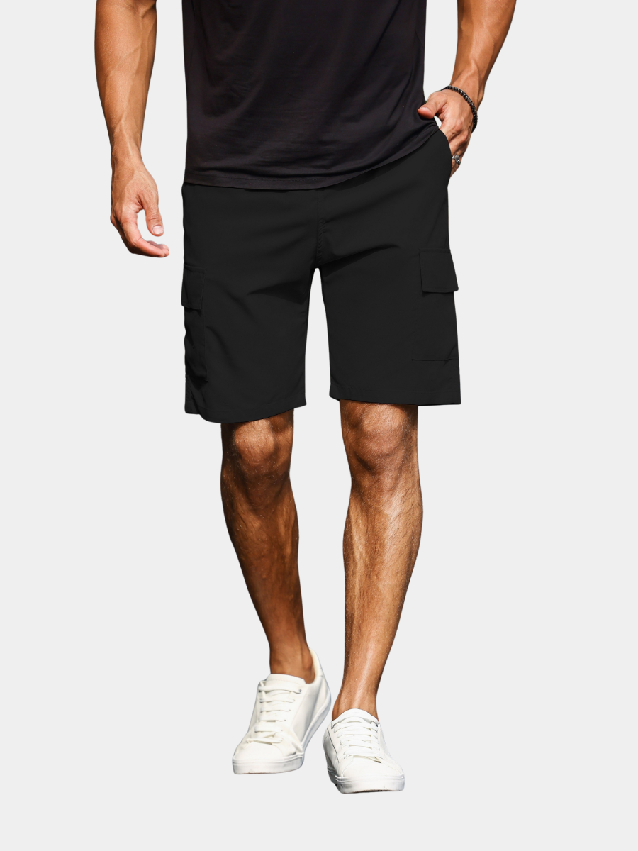 Men's Casual Polyester Cargo Shorts | Flap Pockets & Zip Fly