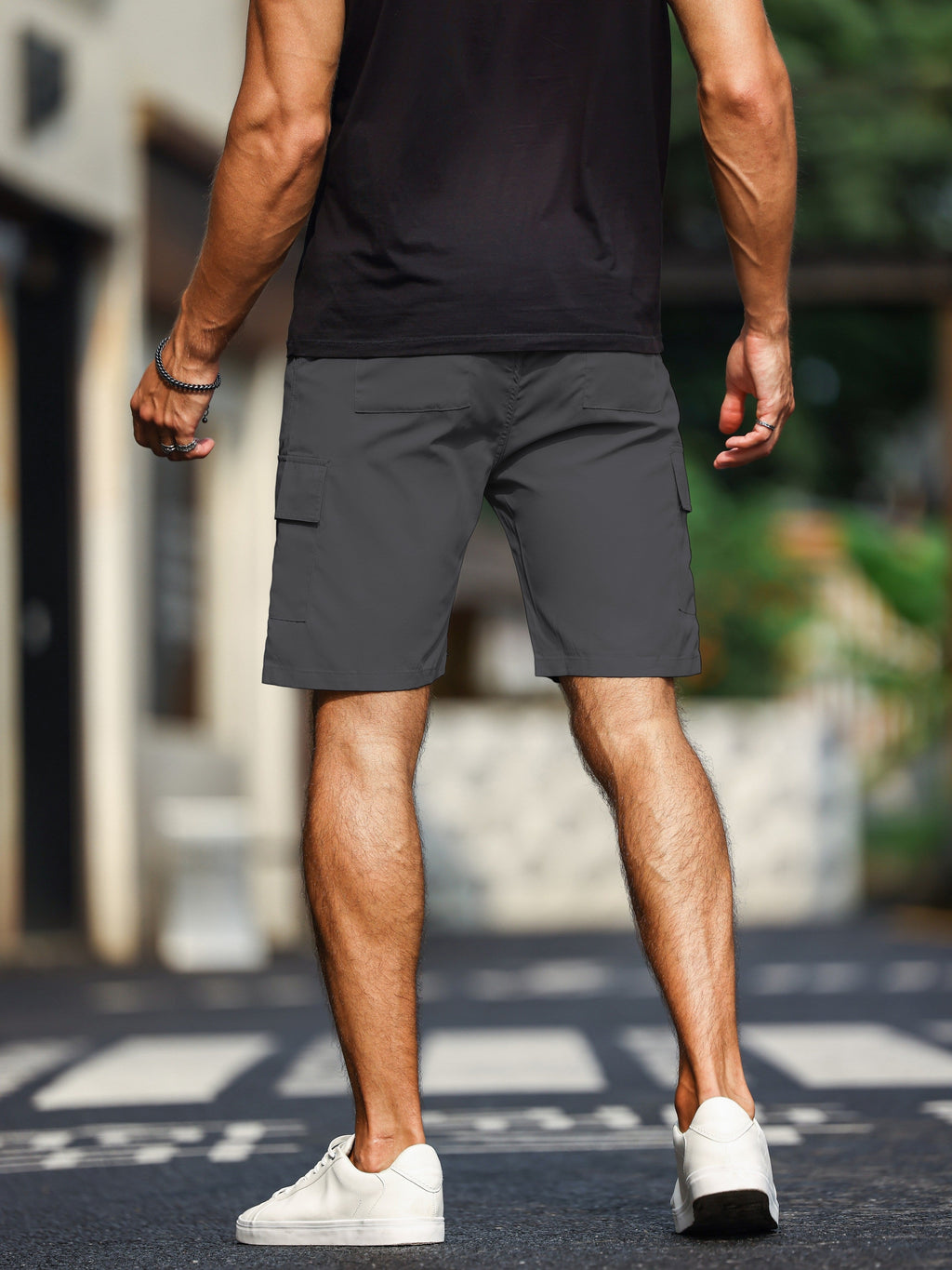 Men's Casual Polyester Cargo Shorts | Flap Pockets & Zip Fly