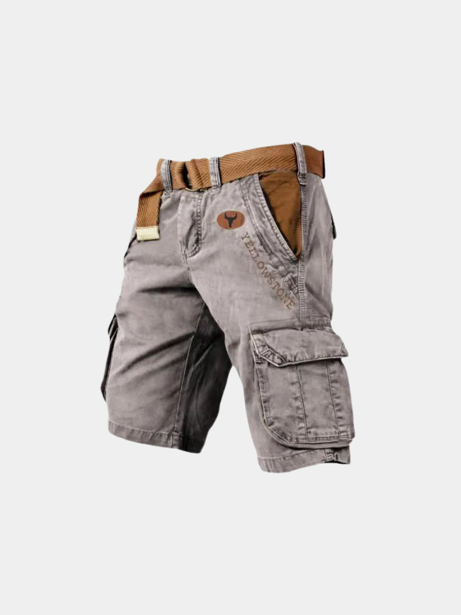 Men's Casual Polyester Cargo Shorts | Web Belt & Flap Pockets
