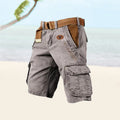 Men's Casual Polyester Cargo Shorts | Web Belt & Flap Pockets