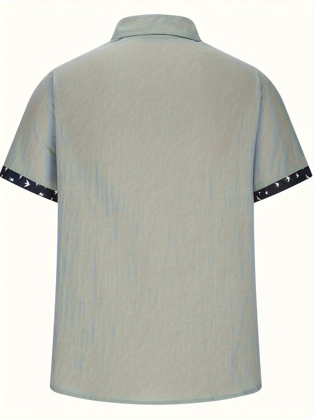 Men's Casual Polyester Shirt | Lapel Collar & Trim Cuffs