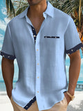 Men's Casual Polyester Shirt | Lapel Collar & Trim Cuffs
