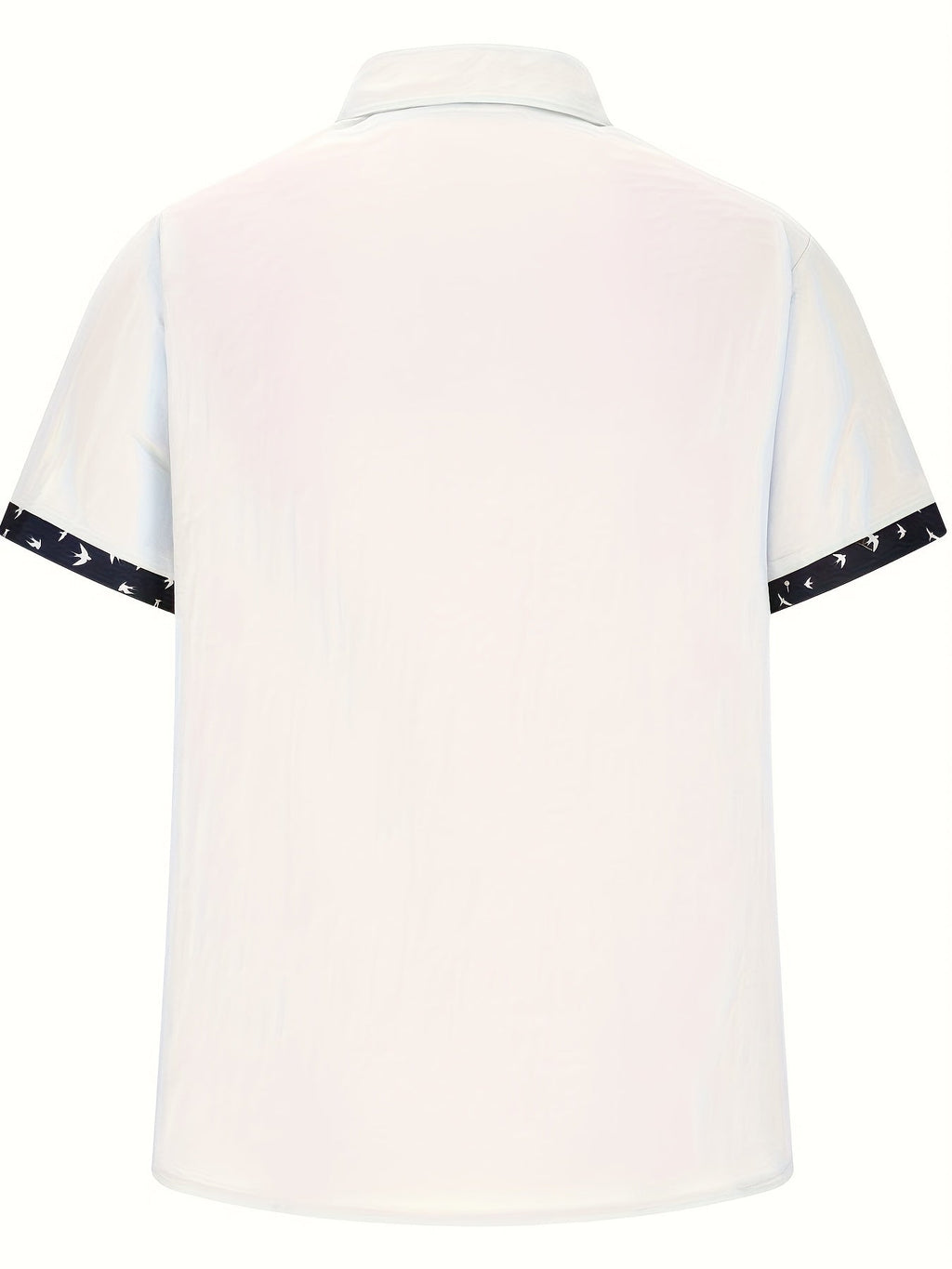 Men's Casual Polyester Shirt | Lapel Collar & Trim Cuffs
