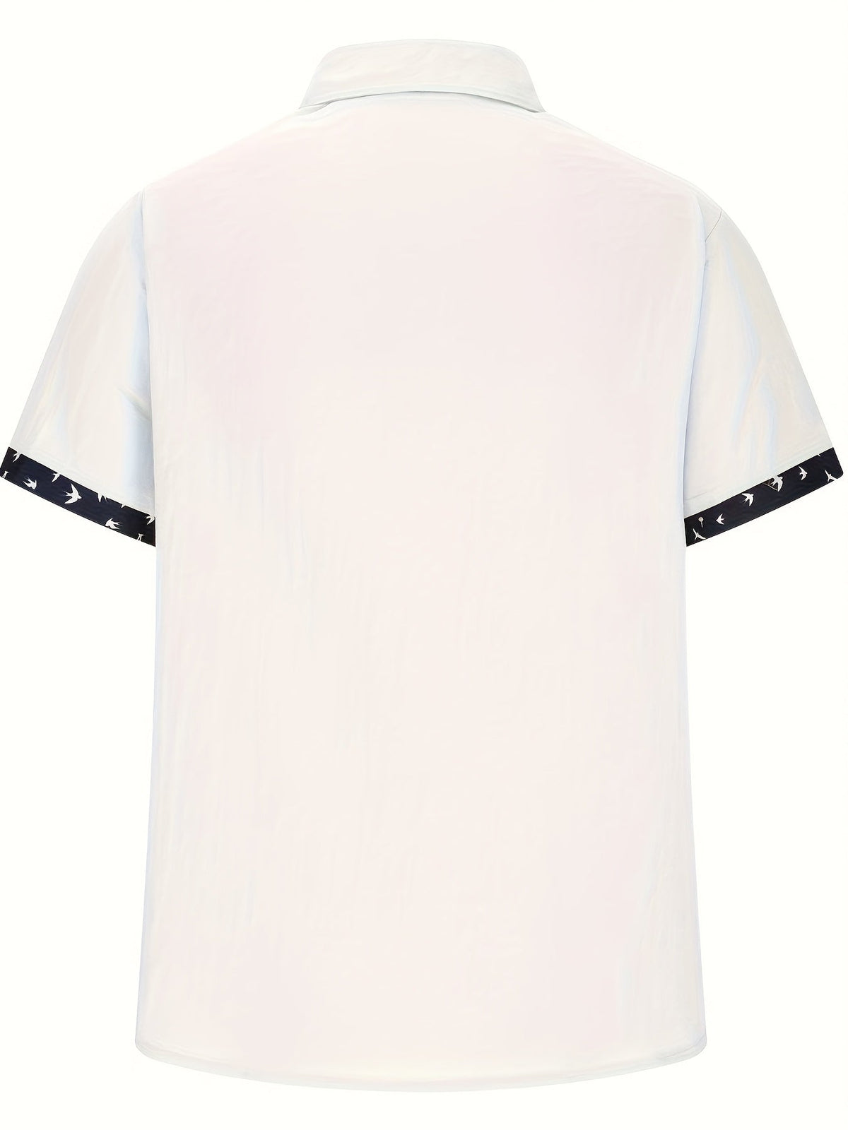Men's Casual Polyester Shirt | Lapel Collar & Trim Cuffs