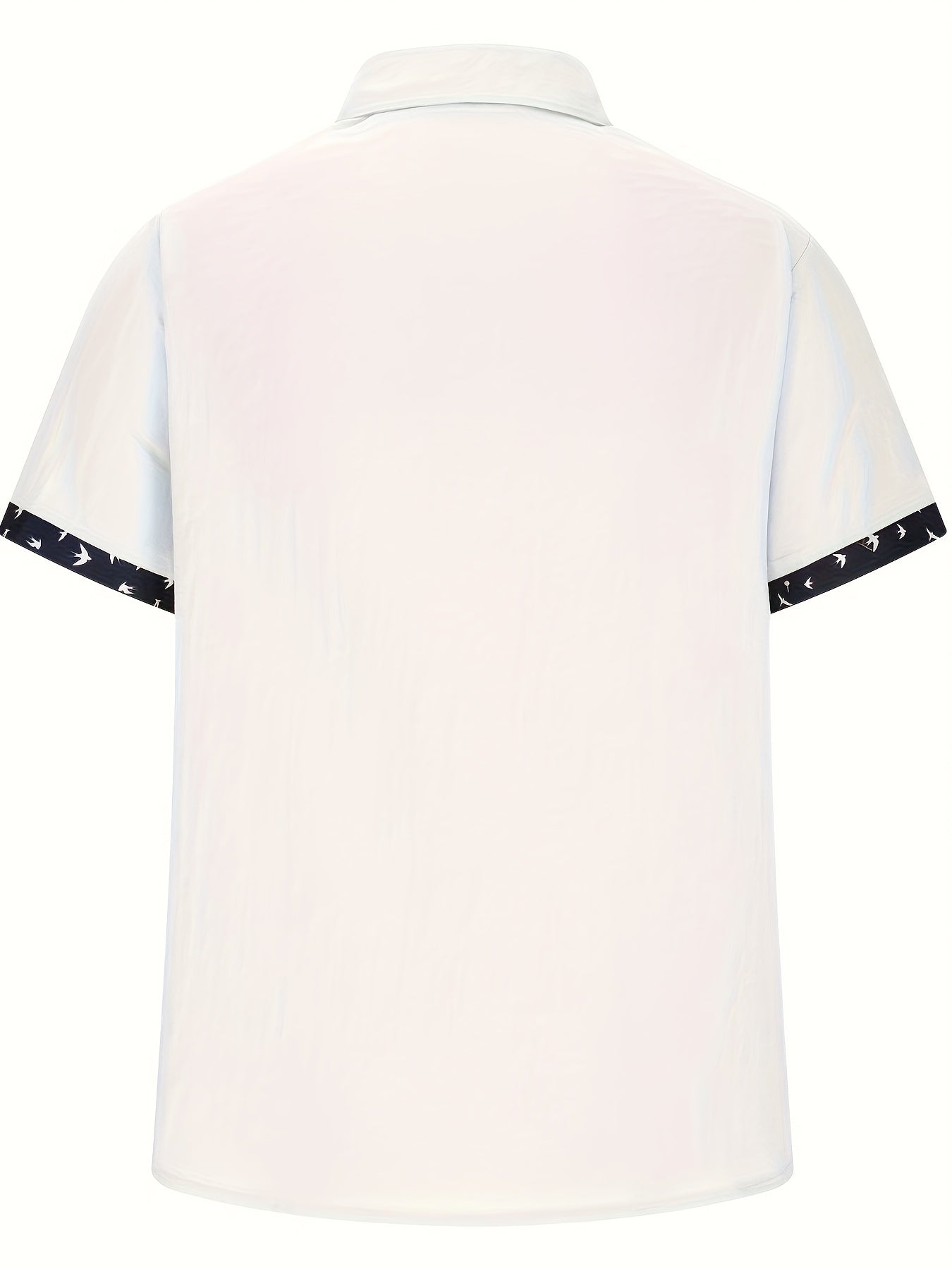 Men's Casual Polyester Shirt | Lapel Collar & Trim Cuffs