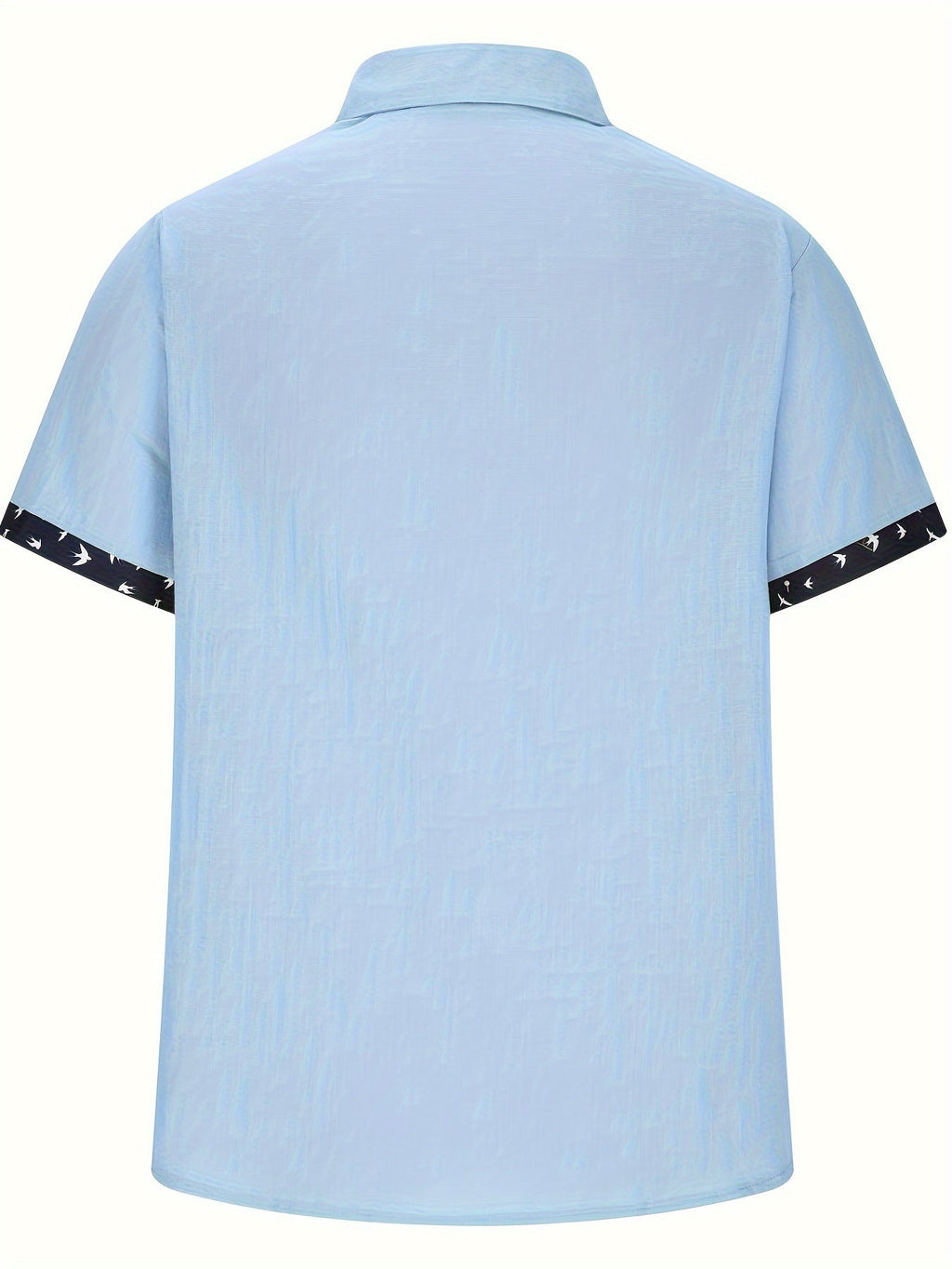 Men's Casual Polyester Shirt | Lapel Collar & Trim Cuffs