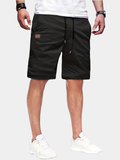 Men's Casual Polyester Shorts | Drawstring Waist & Slant Pockets