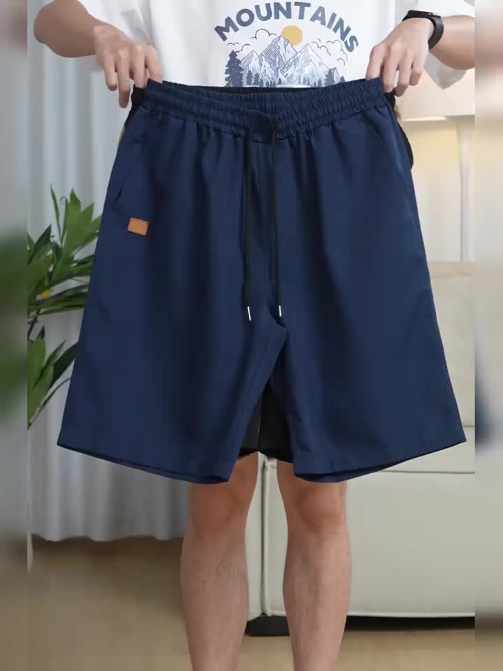 Men's Casual Polyester Shorts | Drawstring Waist & Slant Pockets