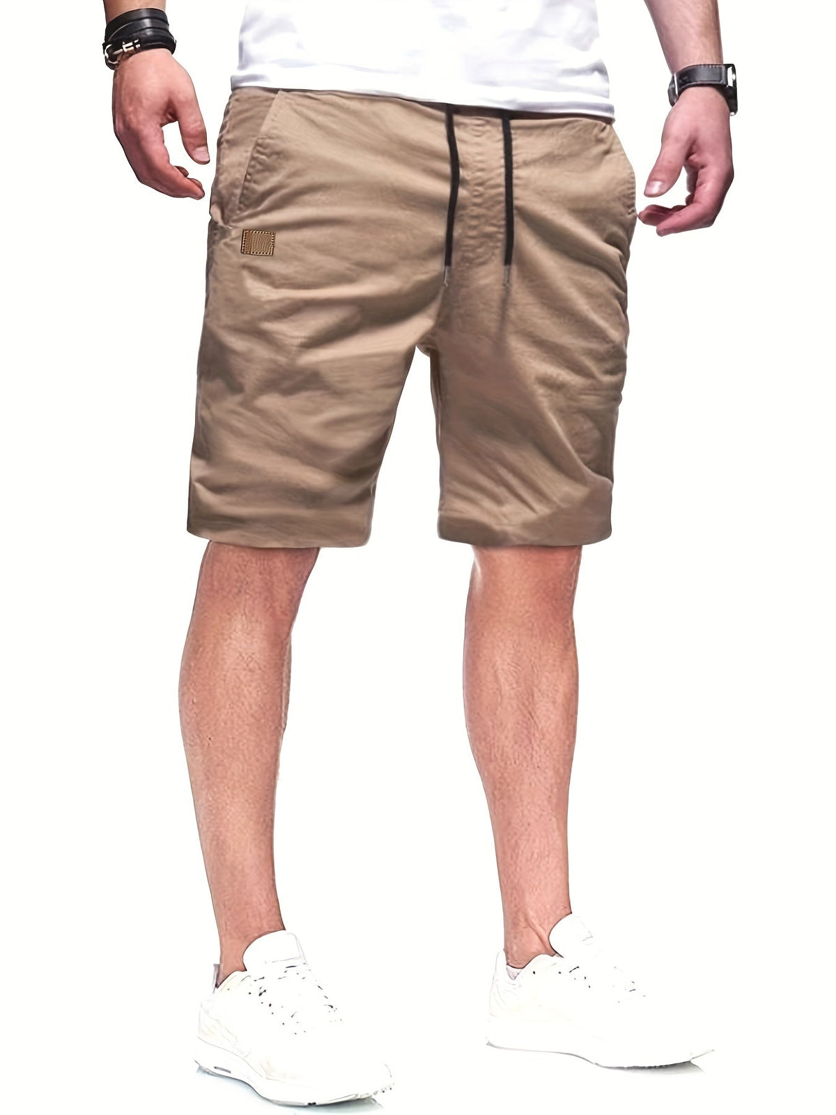 Men's Casual Polyester Shorts | Drawstring Waist & Slant Pockets