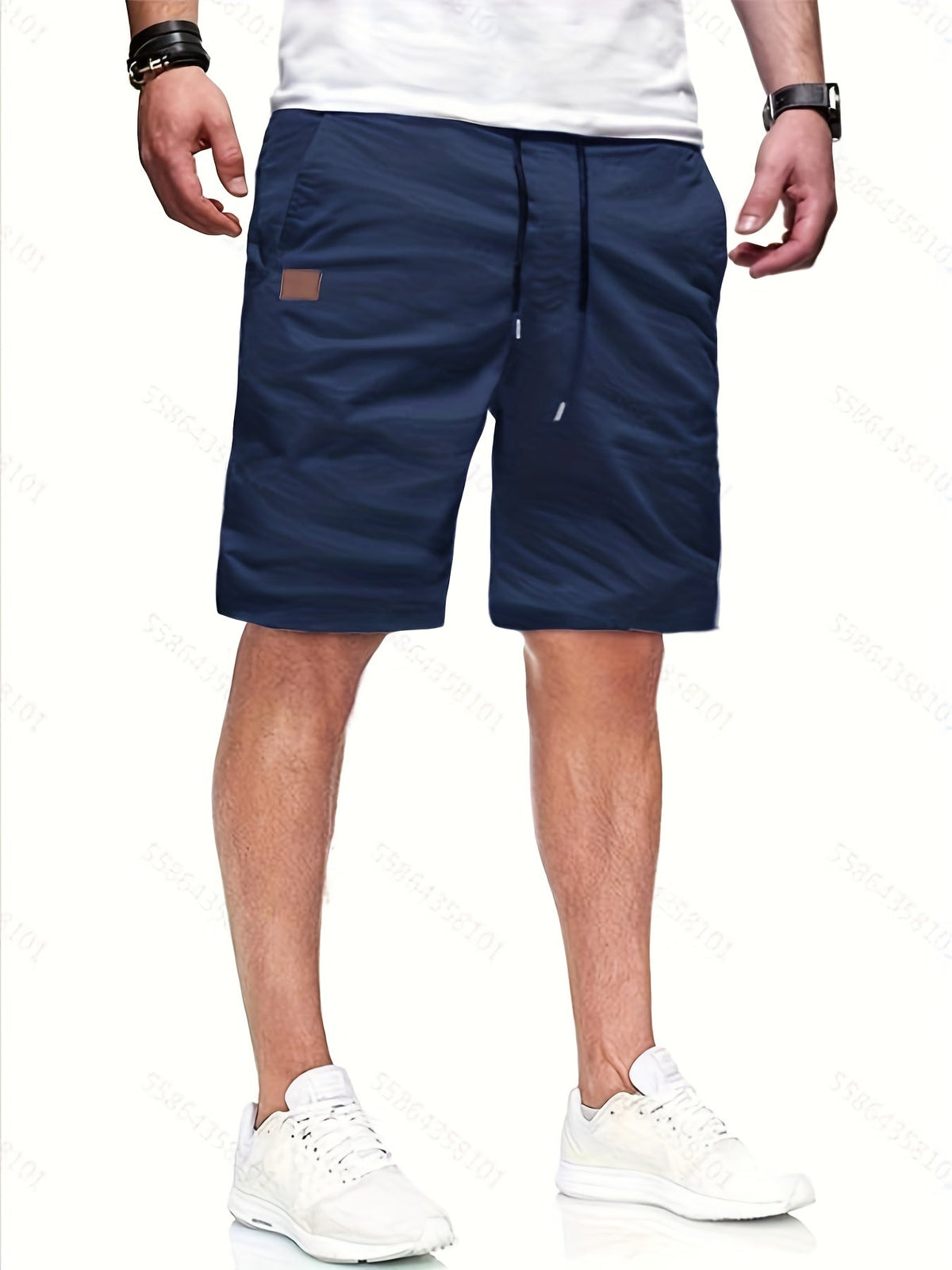 Men's Casual Polyester Shorts | Drawstring Waist & Slant Pockets