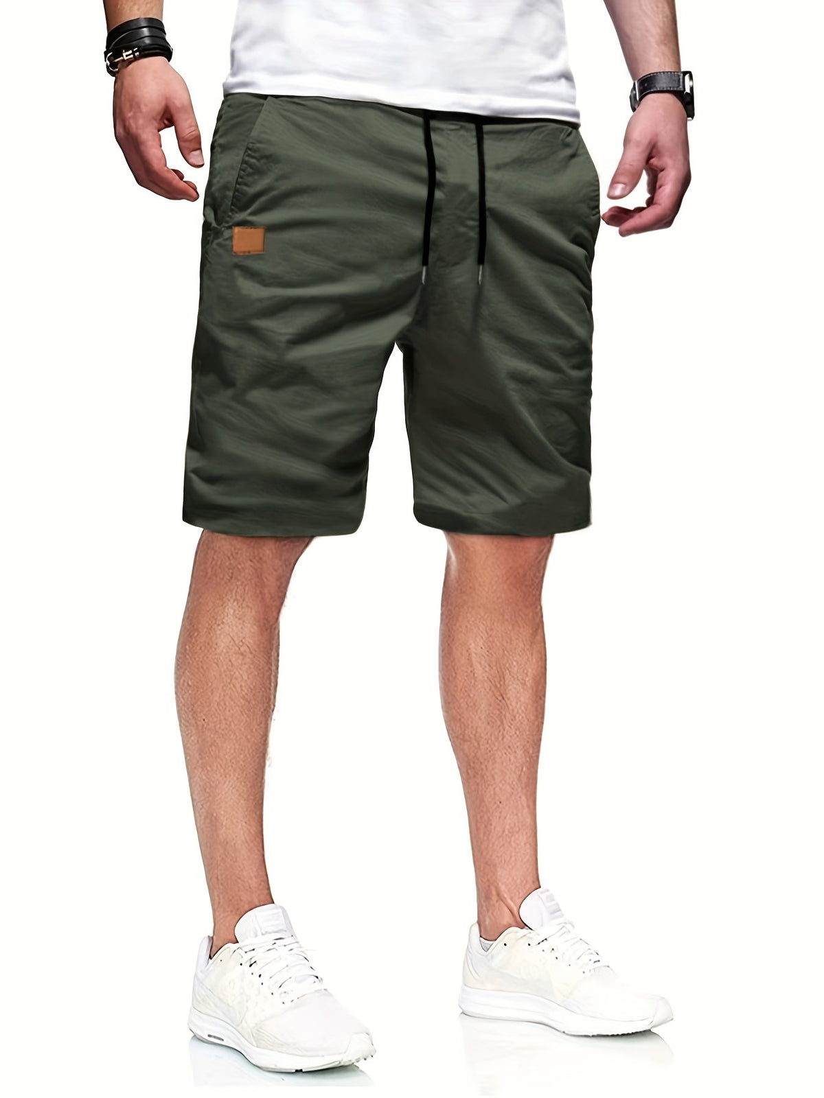 Men's Casual Polyester Shorts | Drawstring Waist & Slant Pockets