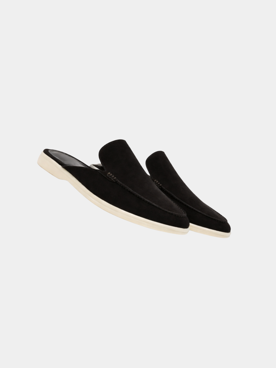 Men's Casual PU Mule Loafers | Open Heel & Moc Toe