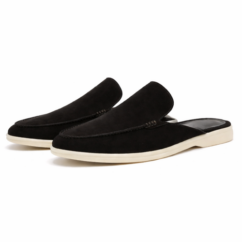 Men's Casual PU Mule Loafers | Open Heel & Moc Toe