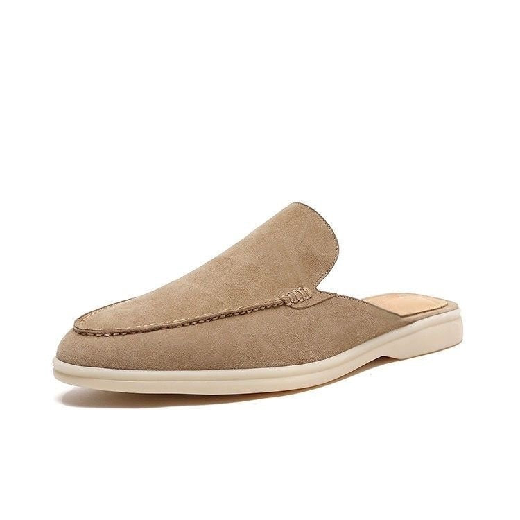 Men's Casual PU Mule Loafers | Open Heel & Moc Toe