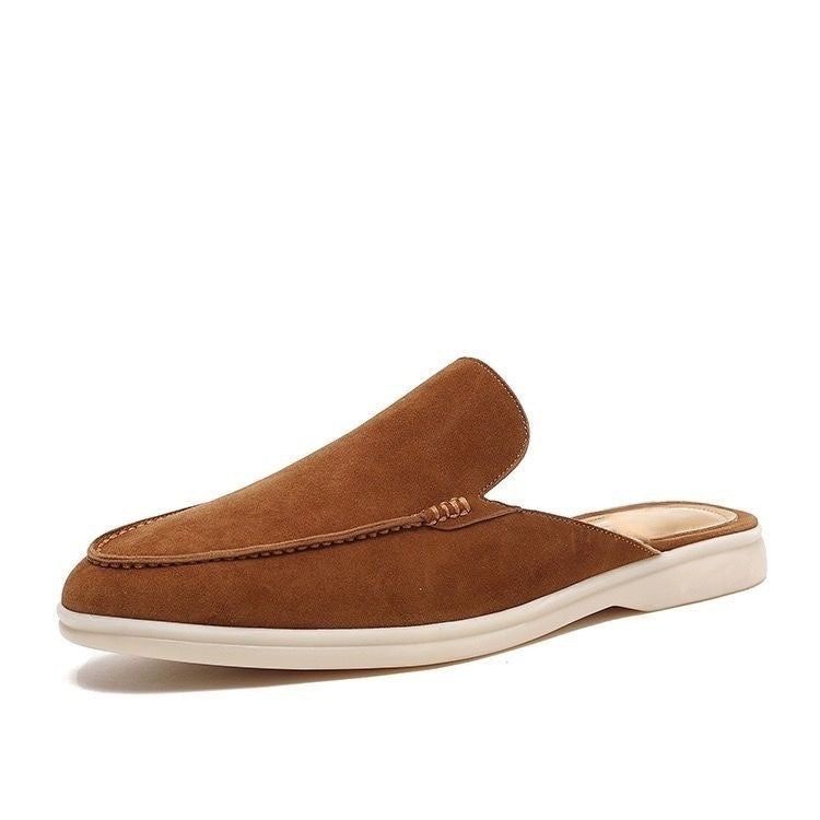 Men's Casual PU Mule Loafers | Open Heel & Moc Toe