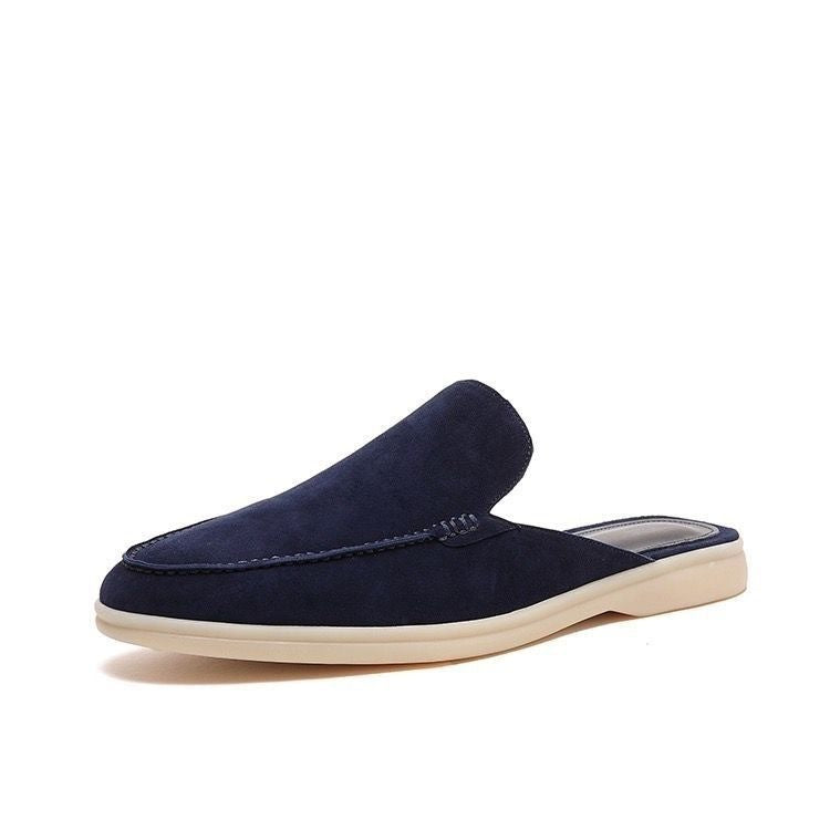 Men's Casual PU Mule Loafers | Open Heel & Moc Toe