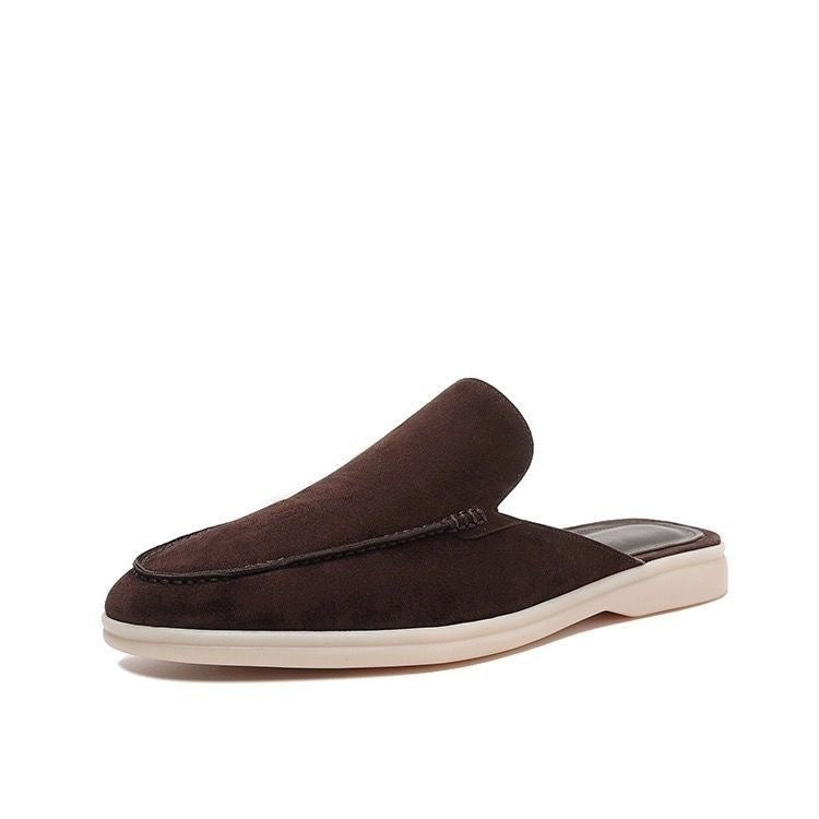 Men's Casual PU Mule Loafers | Open Heel & Moc Toe