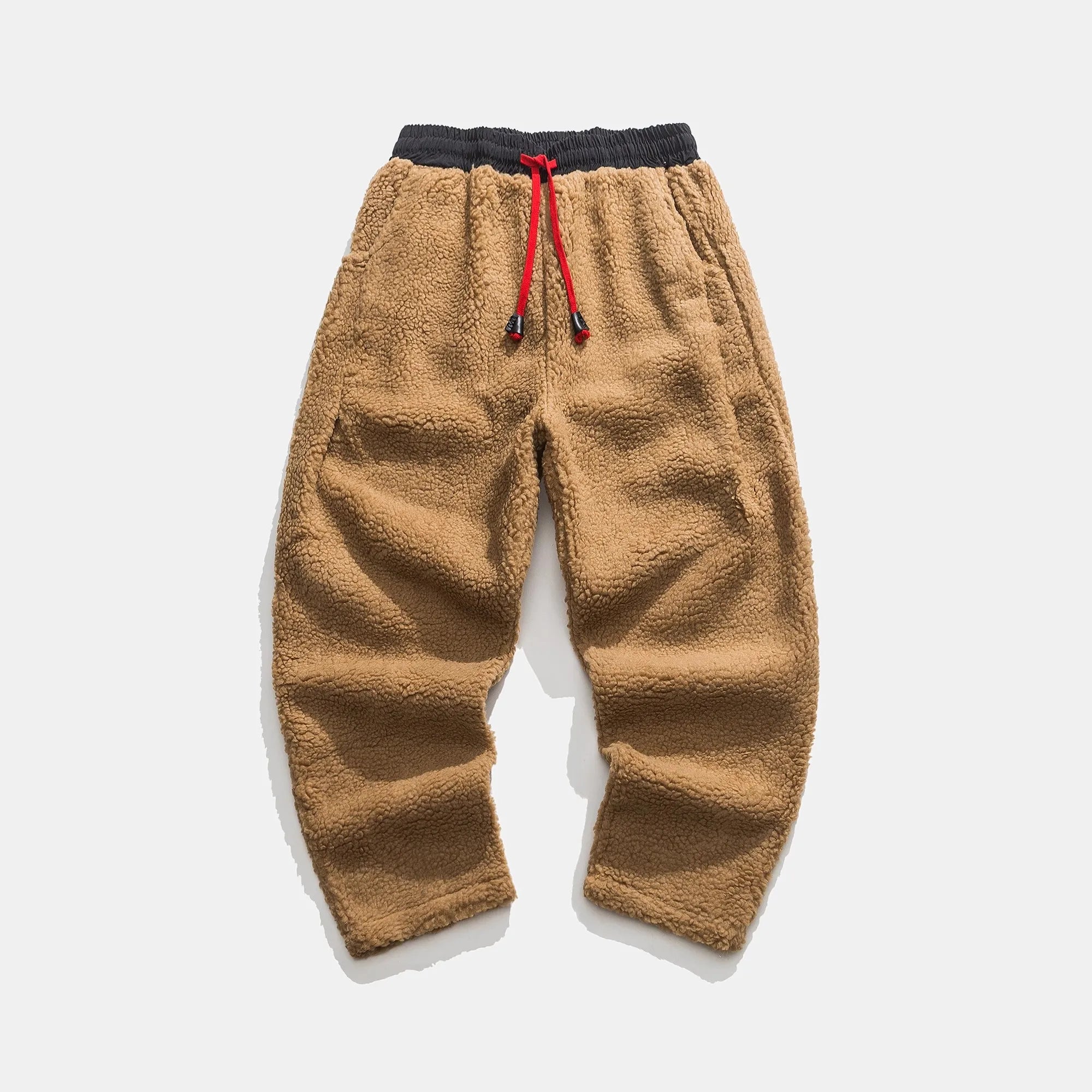 Men's Casual Sherpa Fleece Sweatpants | Drawstring Waist & Pockets
