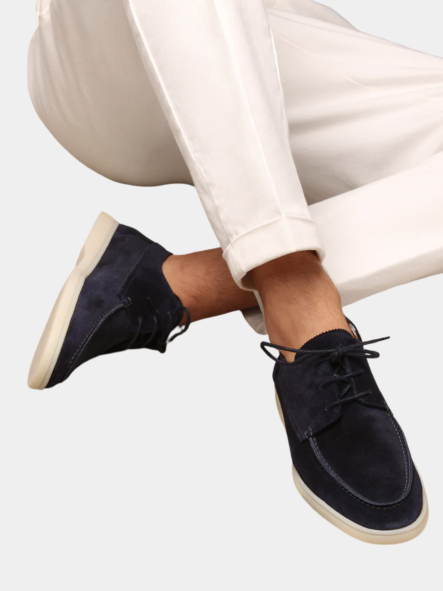 Men's Casual Suede Loafers | Lace-up Front & Moc Toe