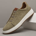 Men's Casual Suede Slip-On Sneakers | Elastic Laces & Rubber Sole